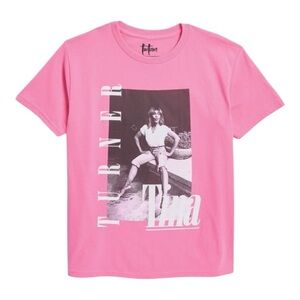 Philcos Big Kid/Girls Tina Turner Super Pink Cotton Graphic T-Shirt/Tee | NEW🩷